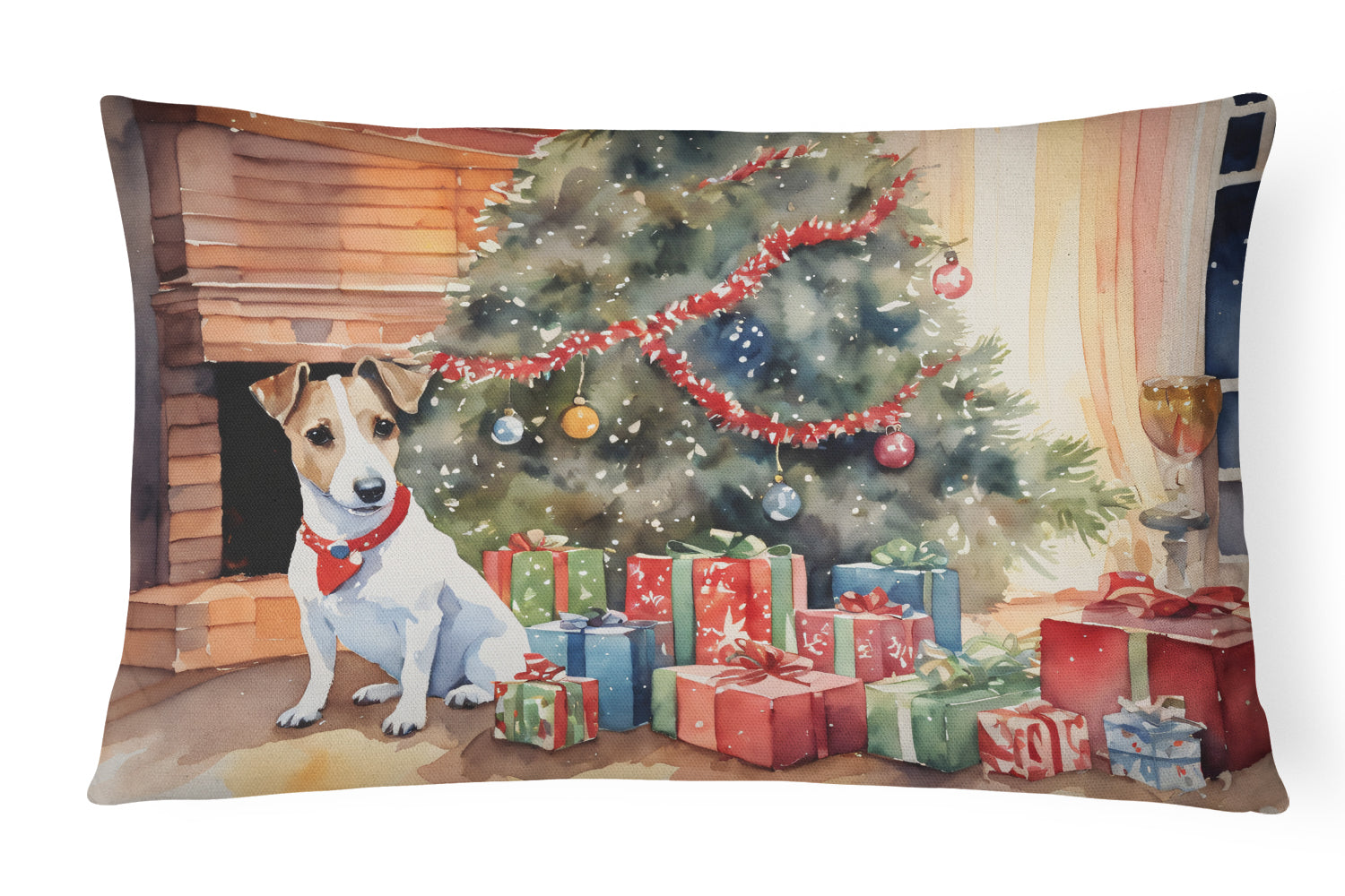 Buy this Jack Russell Terrier Cozy Christmas Throw Pillow