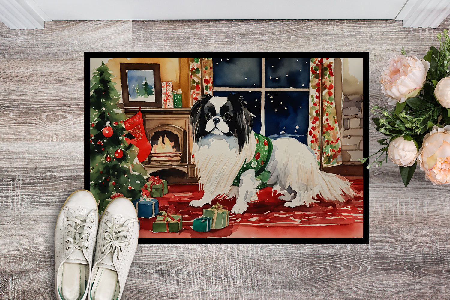Buy this Japanese Chin Cozy Christmas Doormat