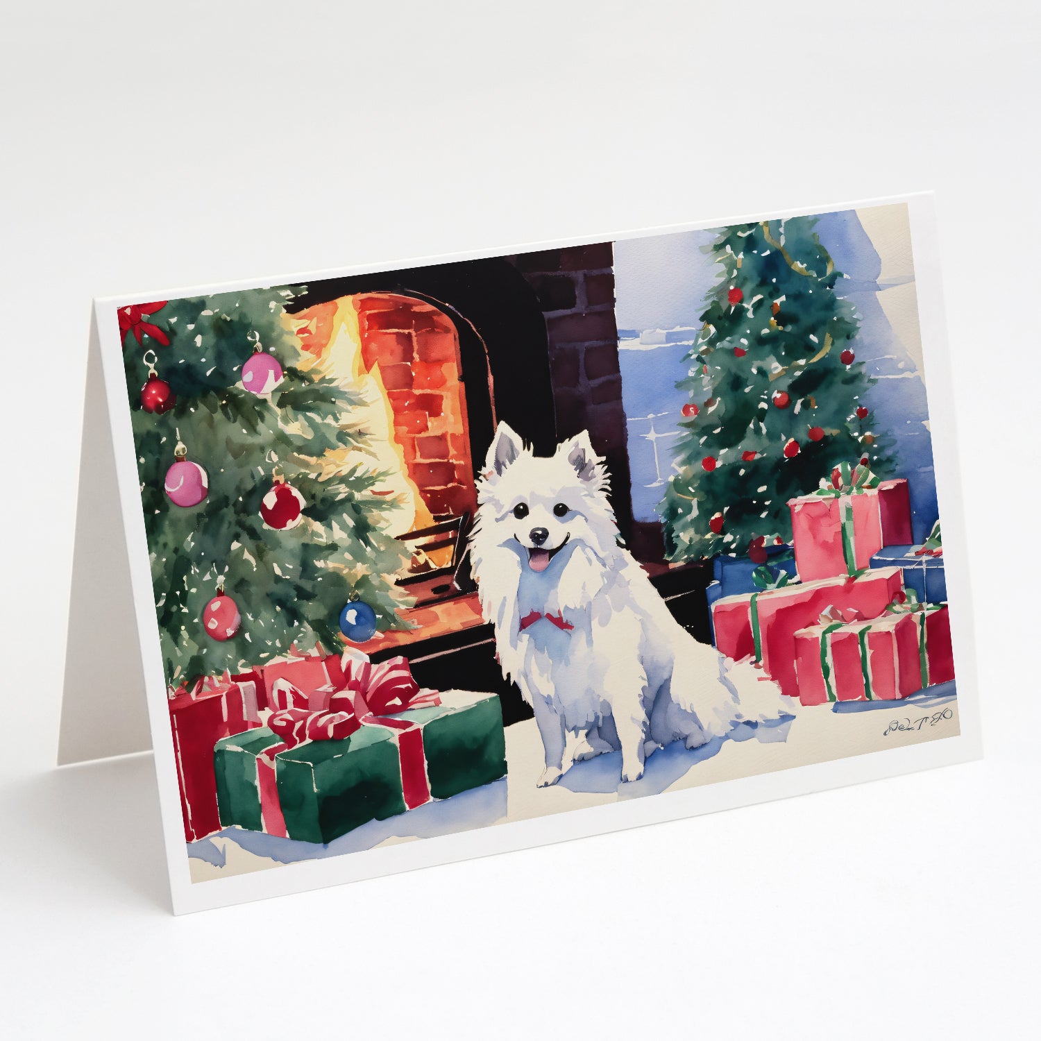 Buy this Japanese Spitz Cozy Christmas Greeting Cards Pack of 8