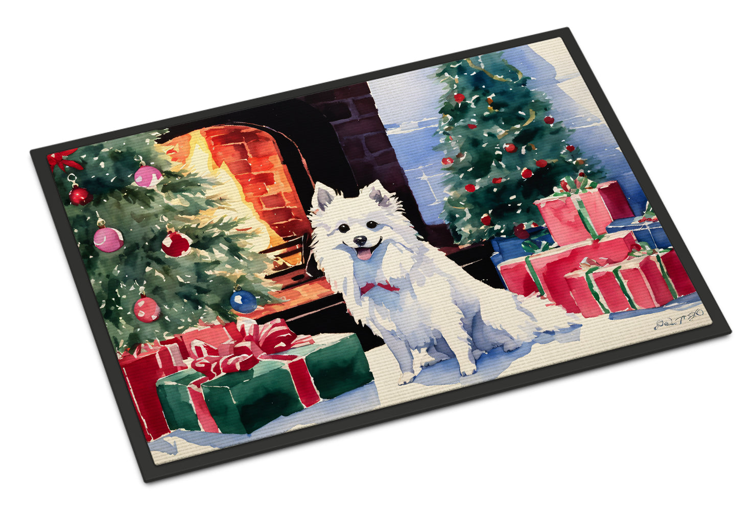 Buy this Japanese Spitz Cozy Christmas Doormat