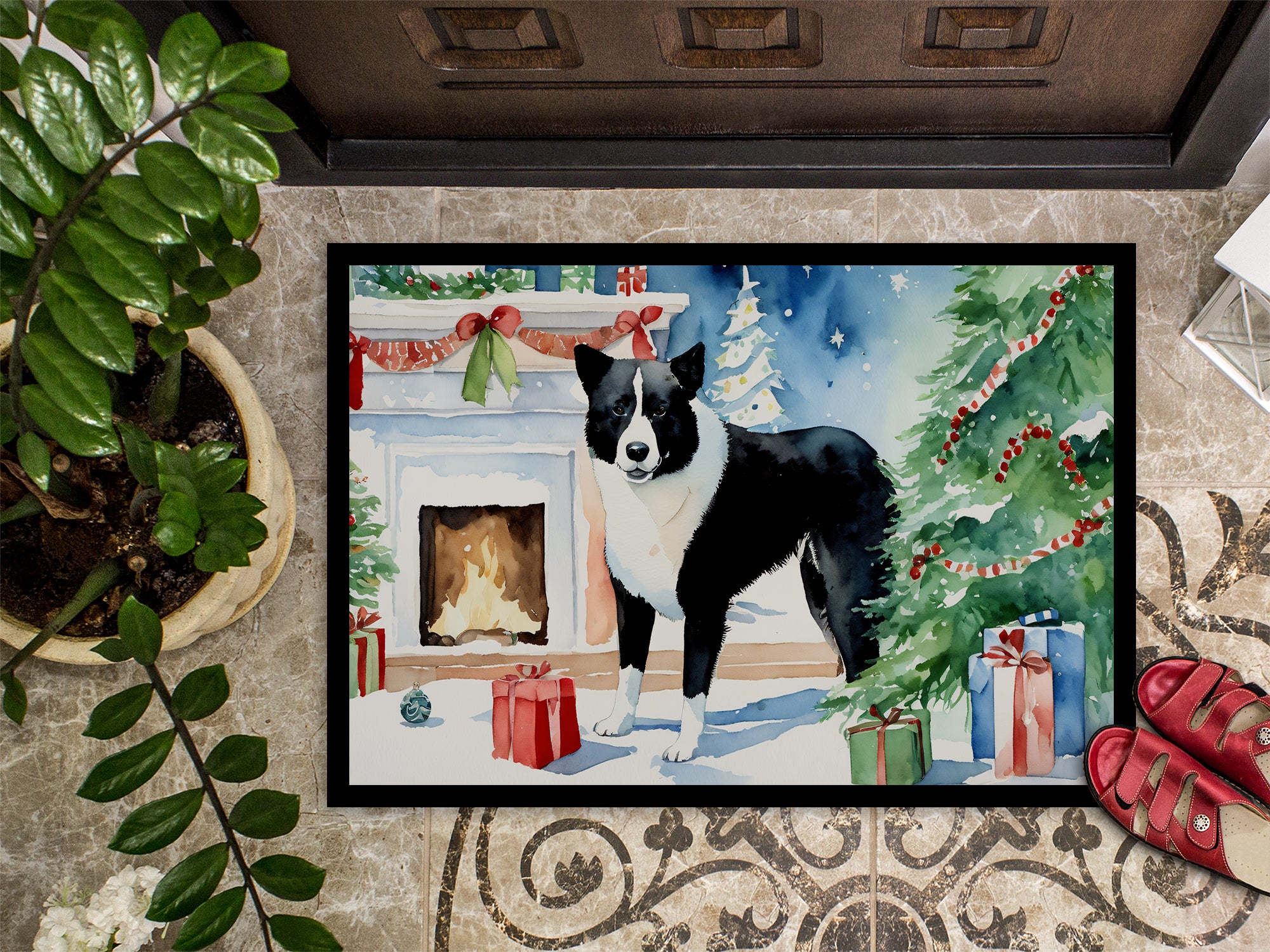 Karelian Bear Dog Cozy Christmas Doormat