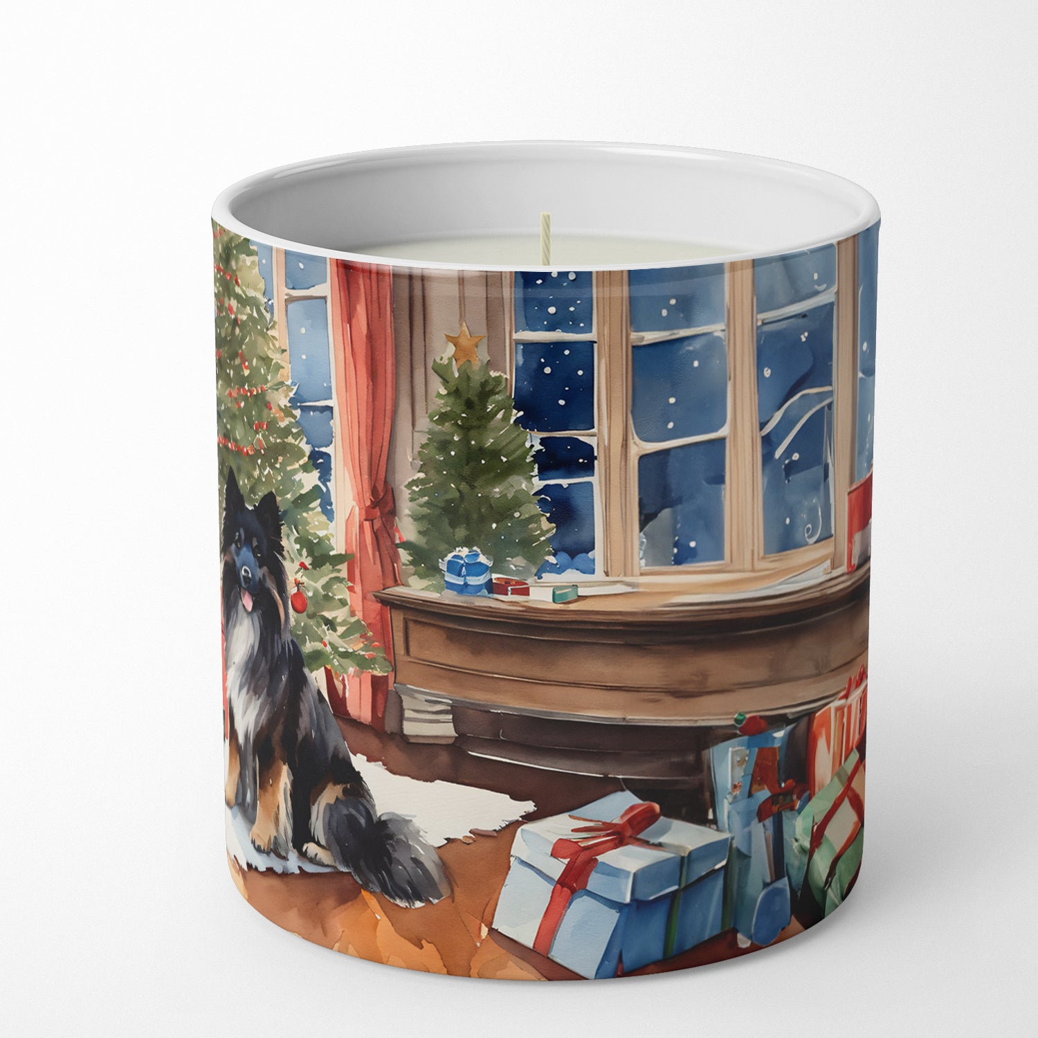 Keeshond Cozy Christmas Decorative Soy Candle