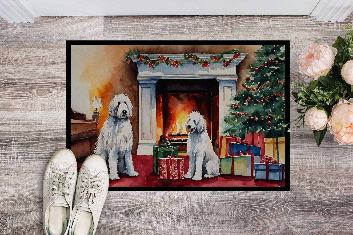 Komondor Cozy Christmas Doormat