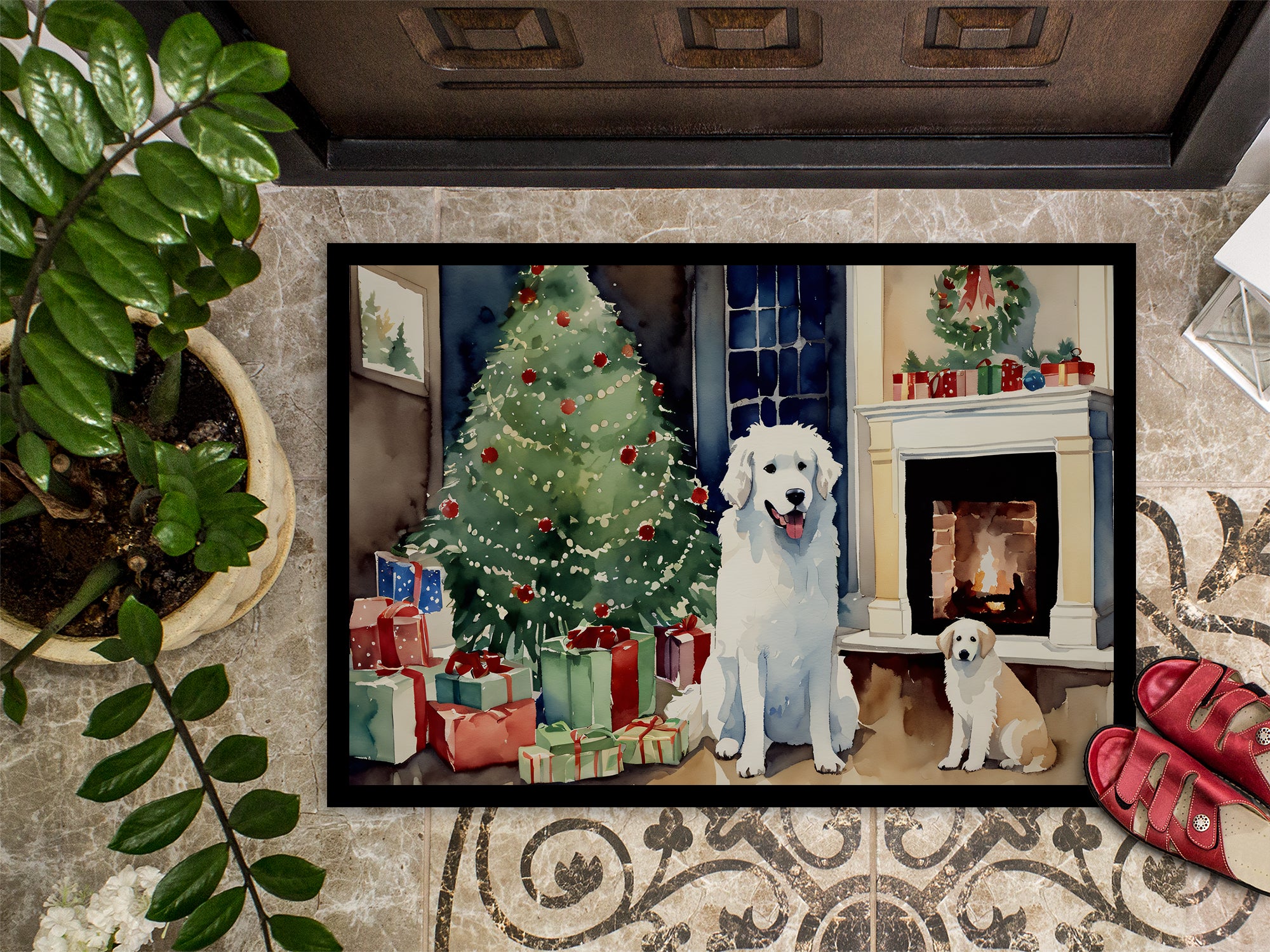 Kuvasz Cozy Christmas Doormat