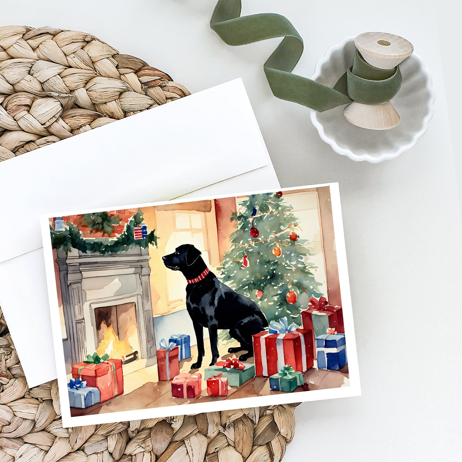 Labrador Retriever Cozy Christmas Greeting Cards Pack of 8