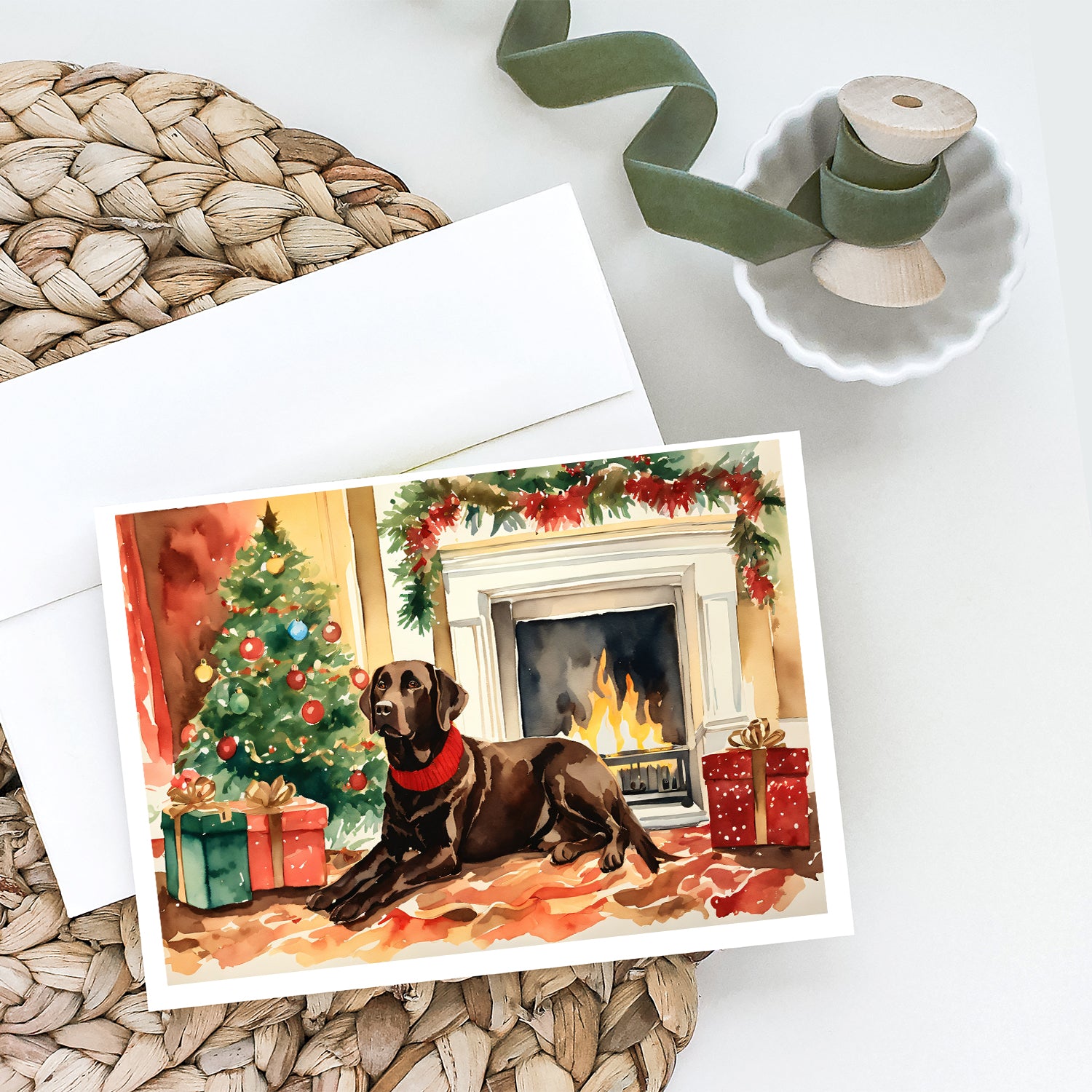 Buy this Labrador Retriever Cozy Christmas Greeting Cards Pack of 8