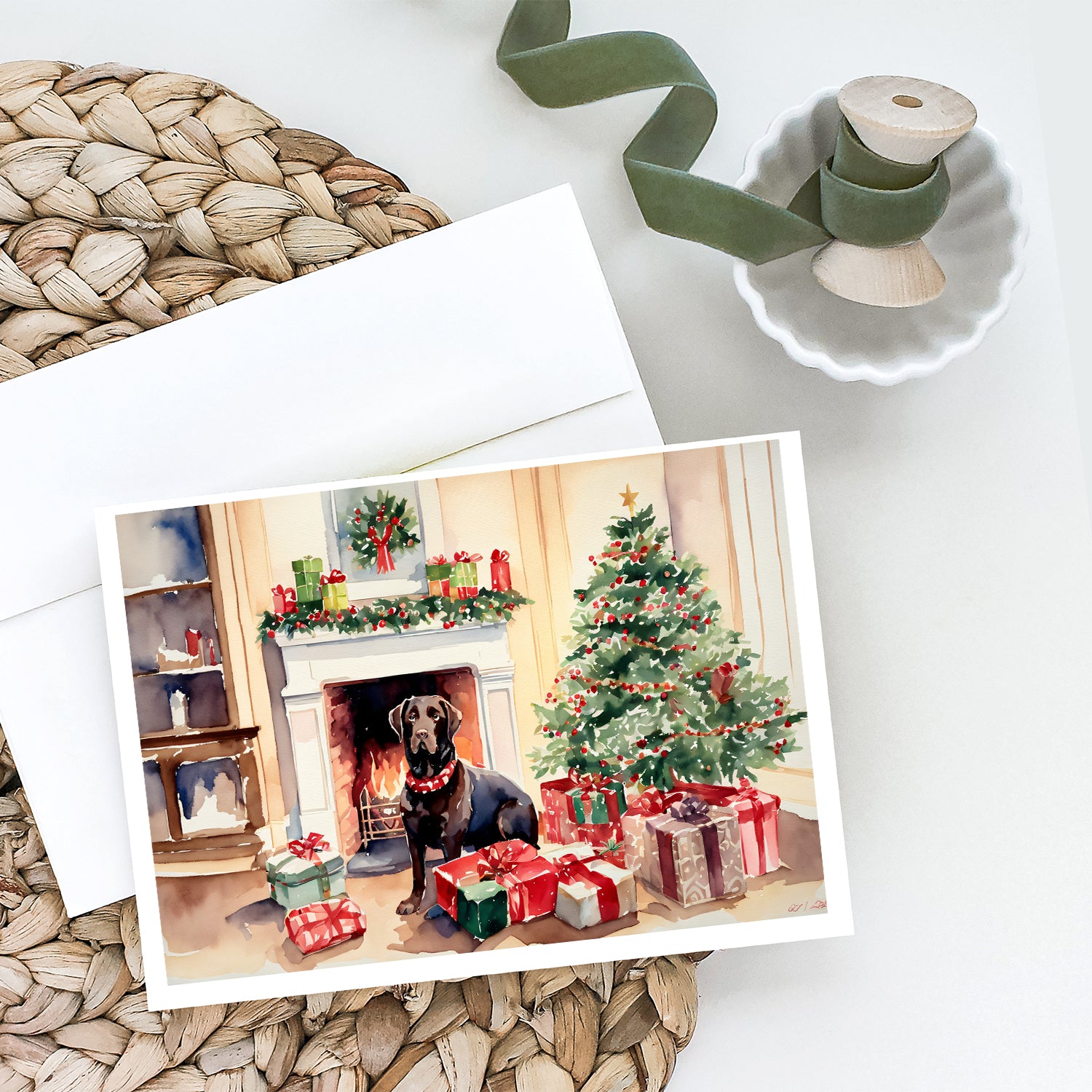 Buy this Labrador Retriever Cozy Christmas Greeting Cards Pack of 8