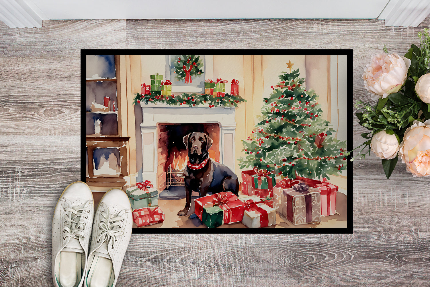 Labrador Retriever Cozy Christmas Doormat