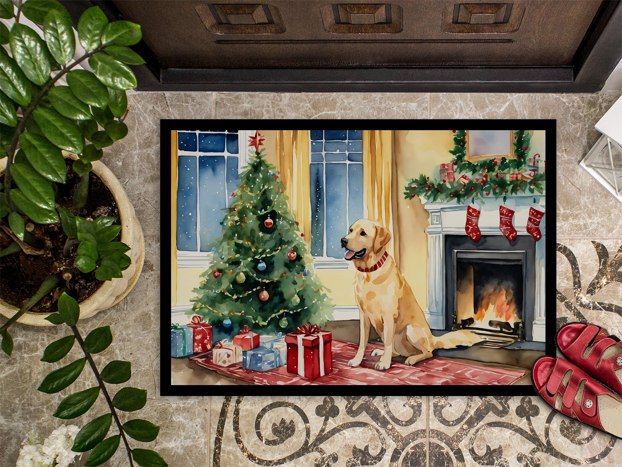 Labrador Retriever Cozy Christmas Doormat