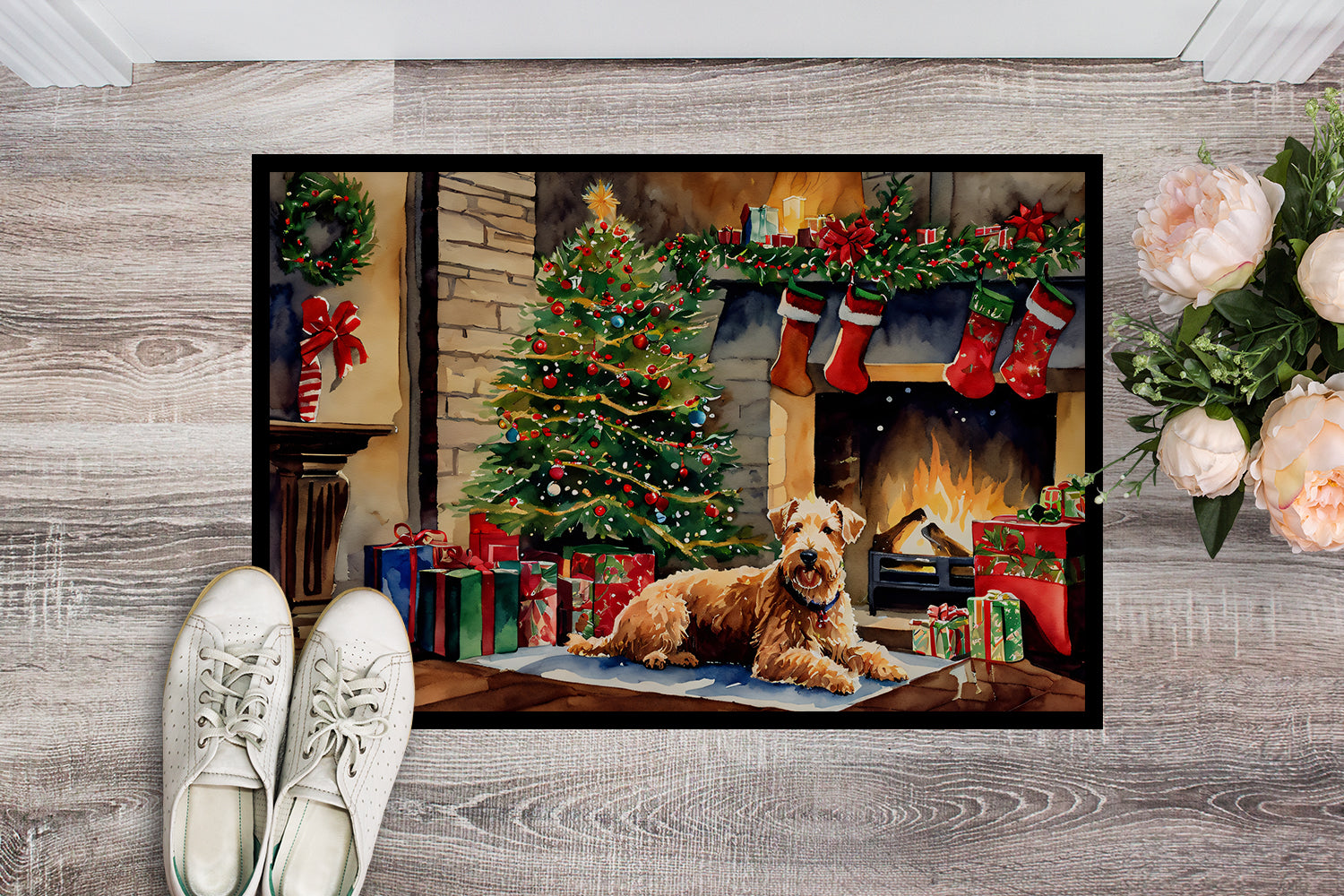 Lakeland Terrier Cozy Christmas Doormat