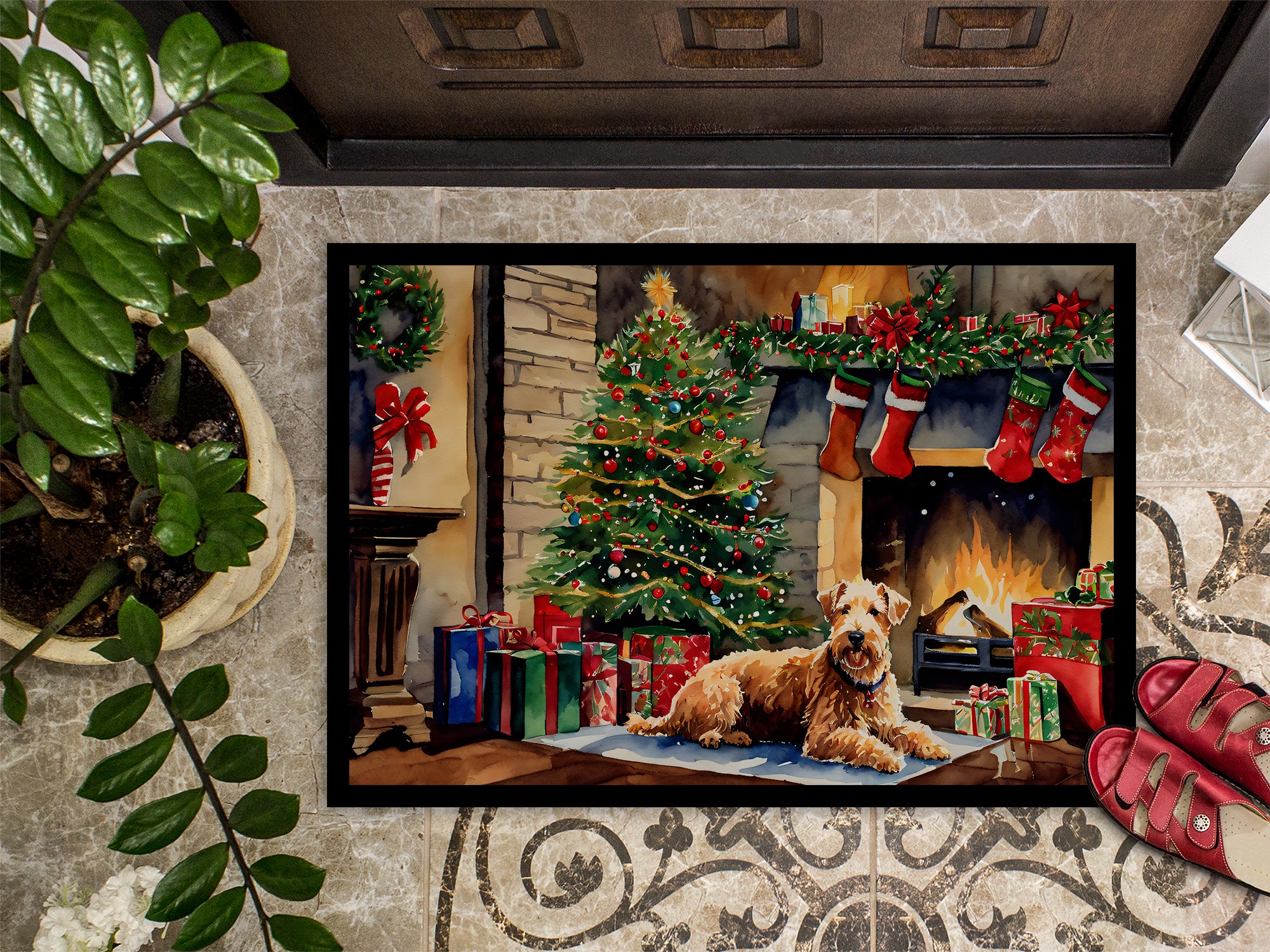 Lakeland Terrier Cozy Christmas Doormat