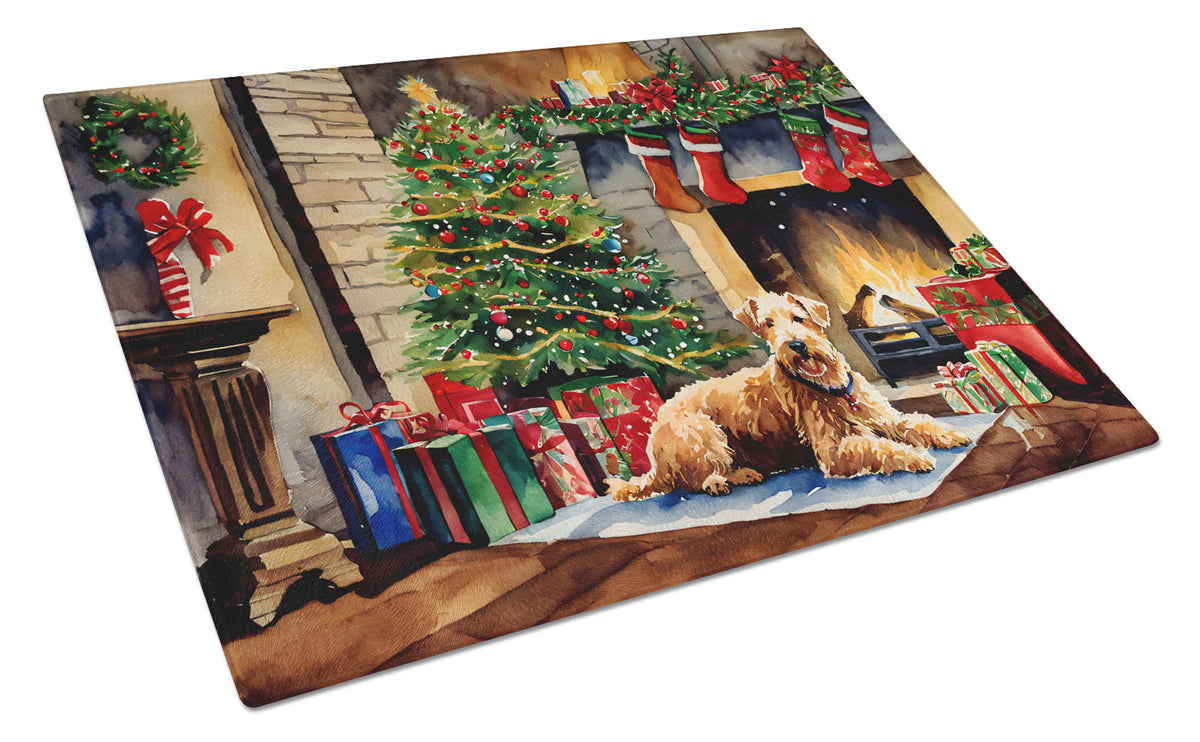 Buy this Lakeland Terrier Cozy Christmas Glass Cutting Board Large