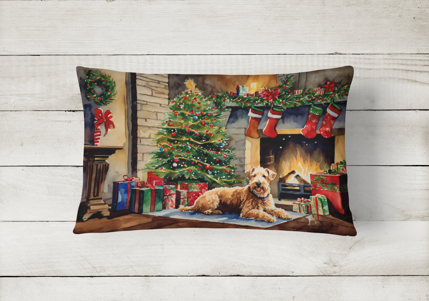 Lakeland Terrier Cozy Christmas Throw Pillow