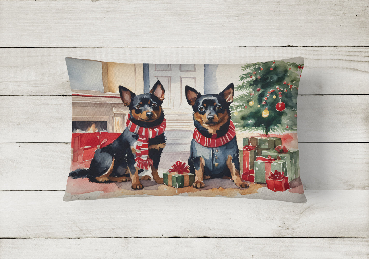 Caroline's Treasures Lancashire Heeler Cozy Christmas Throw Pillow