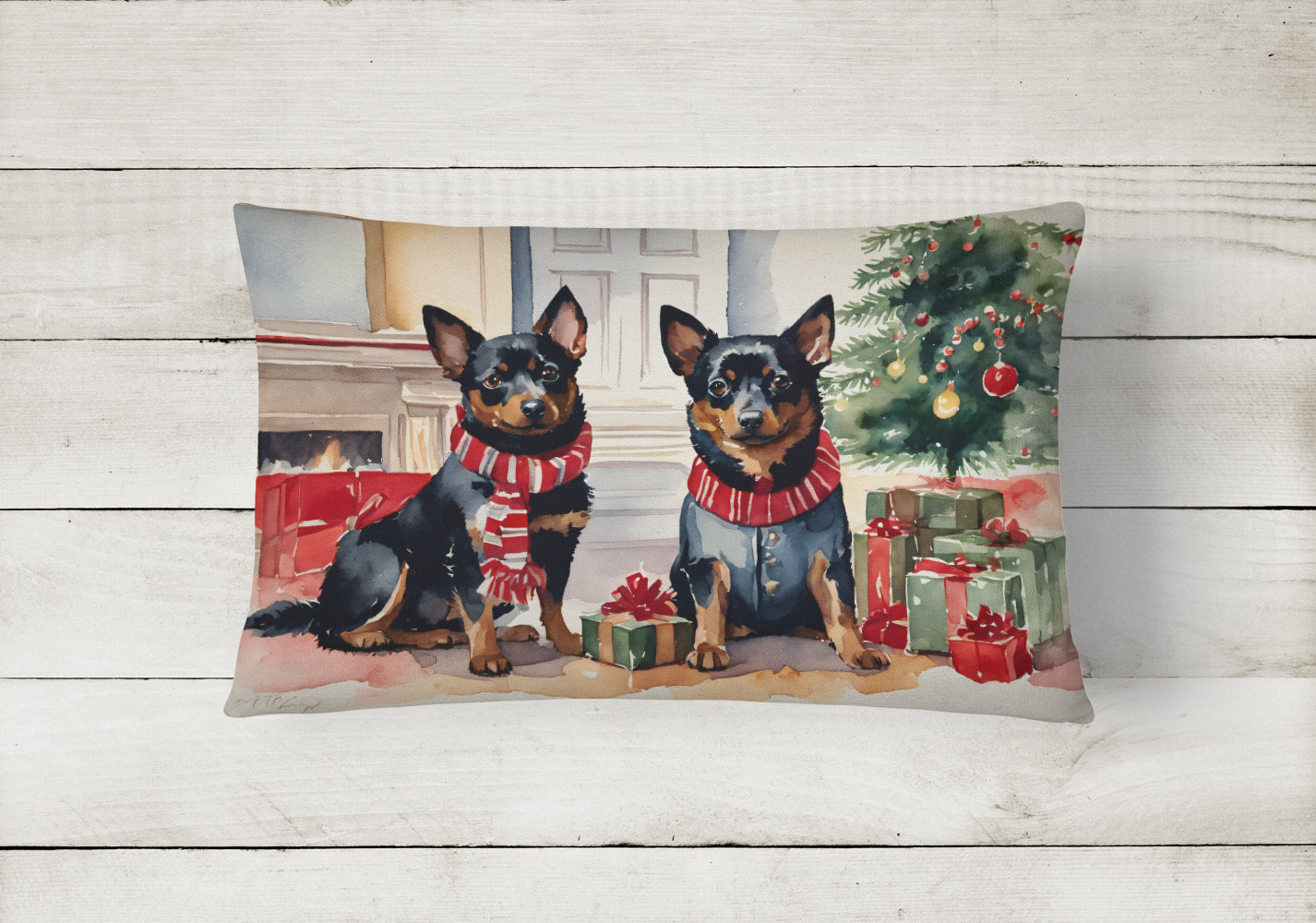 Buy this Lancashire Heeler Cozy Christmas Throw Pillow