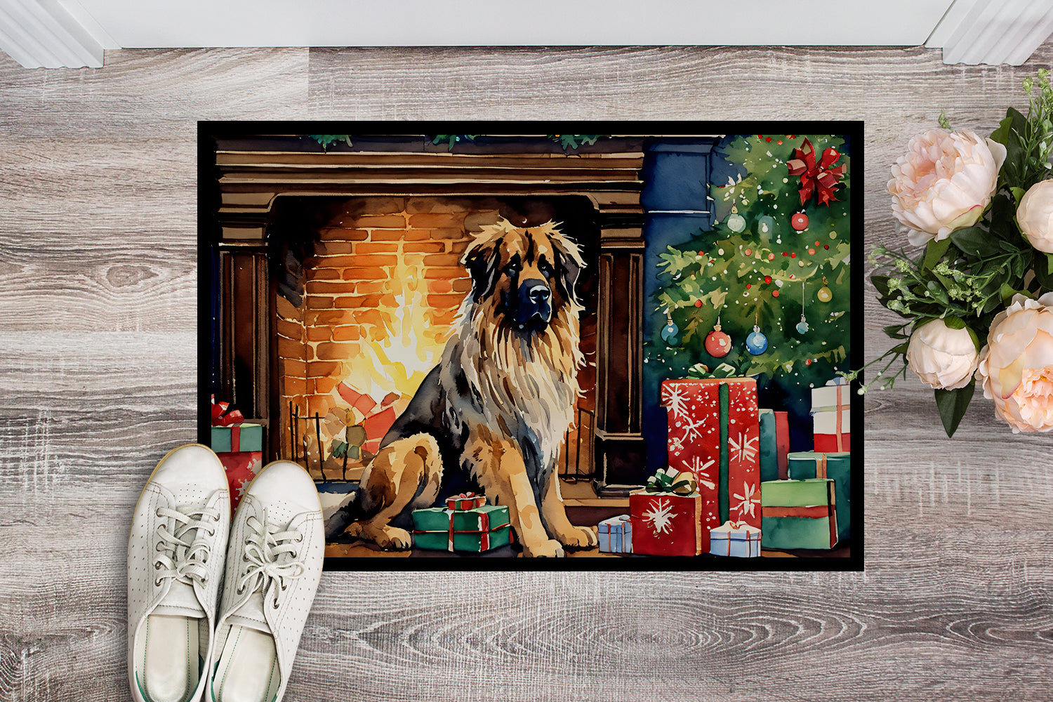 Leonberger Cozy Christmas Doormat