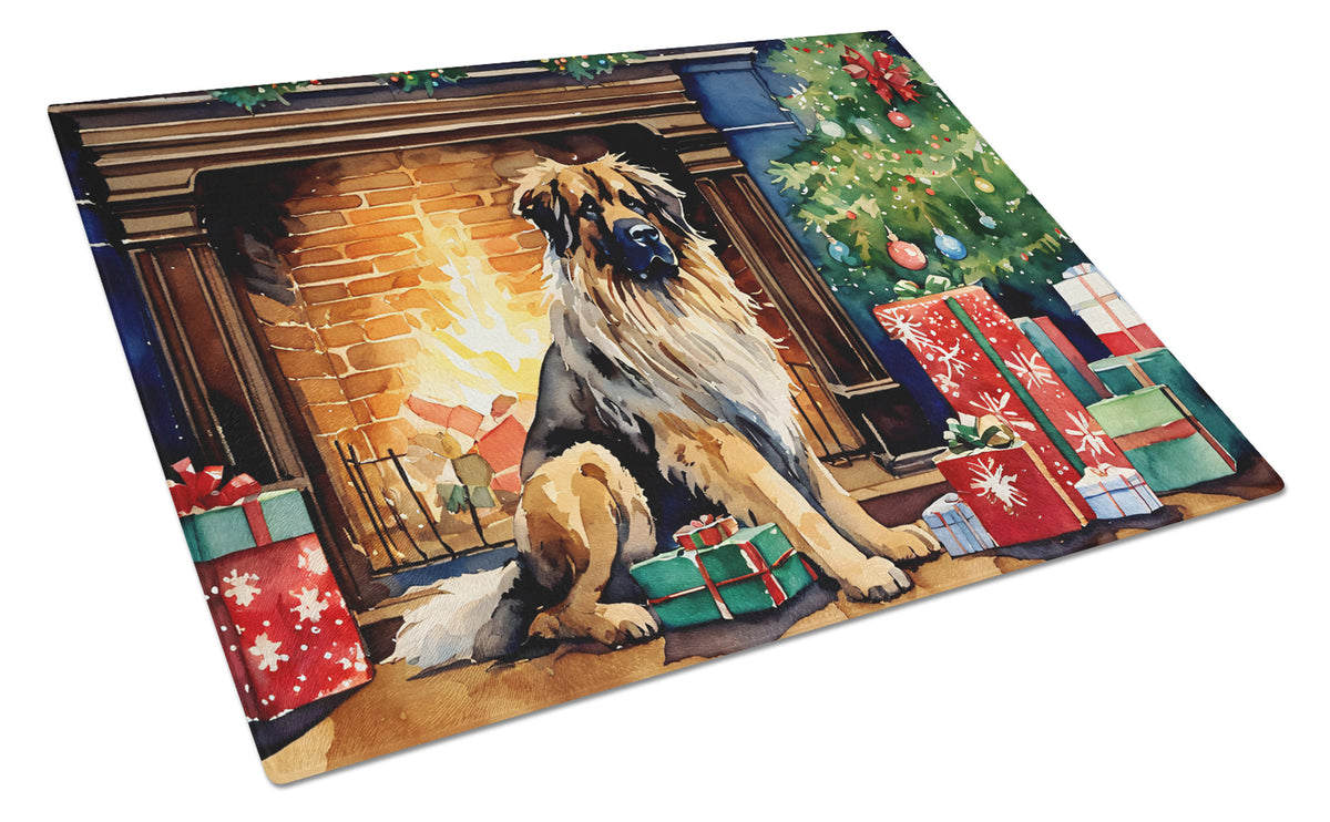Buy this Leonberger Cozy Christmas Glass Cutting Board Large