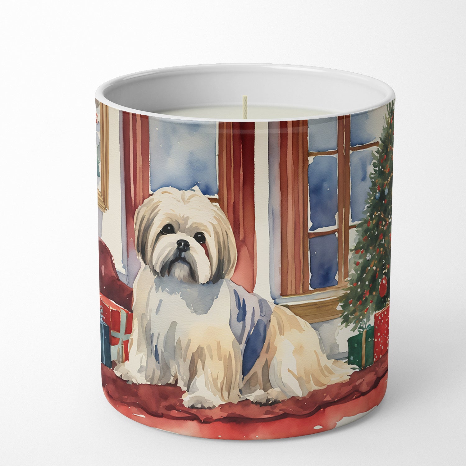 Lhasa Apso Cozy Christmas Decorative Soy Candle