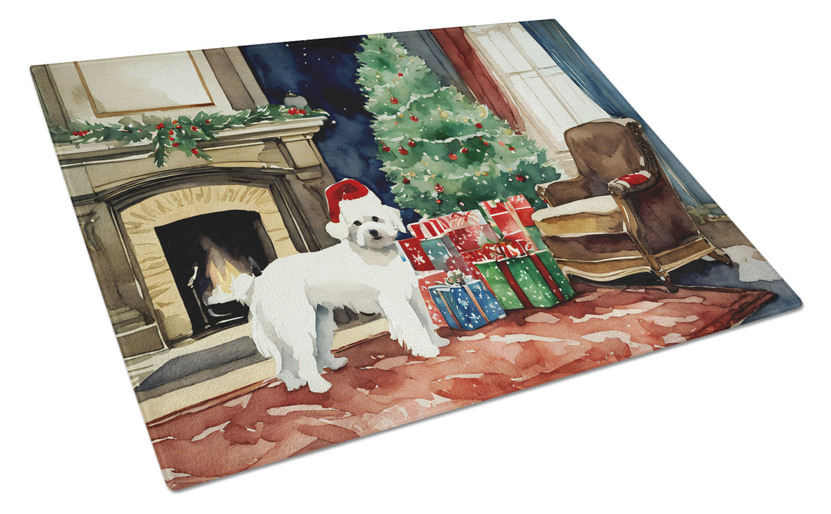 Buy this Maltese Cozy Christmas Glass Cutting Board Large