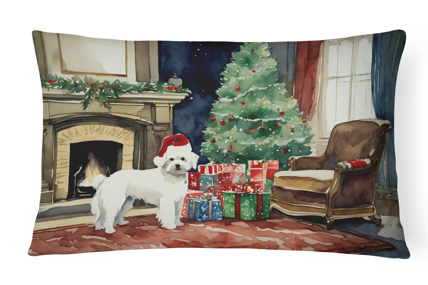 Buy this Maltese Cozy Christmas Throw Pillow