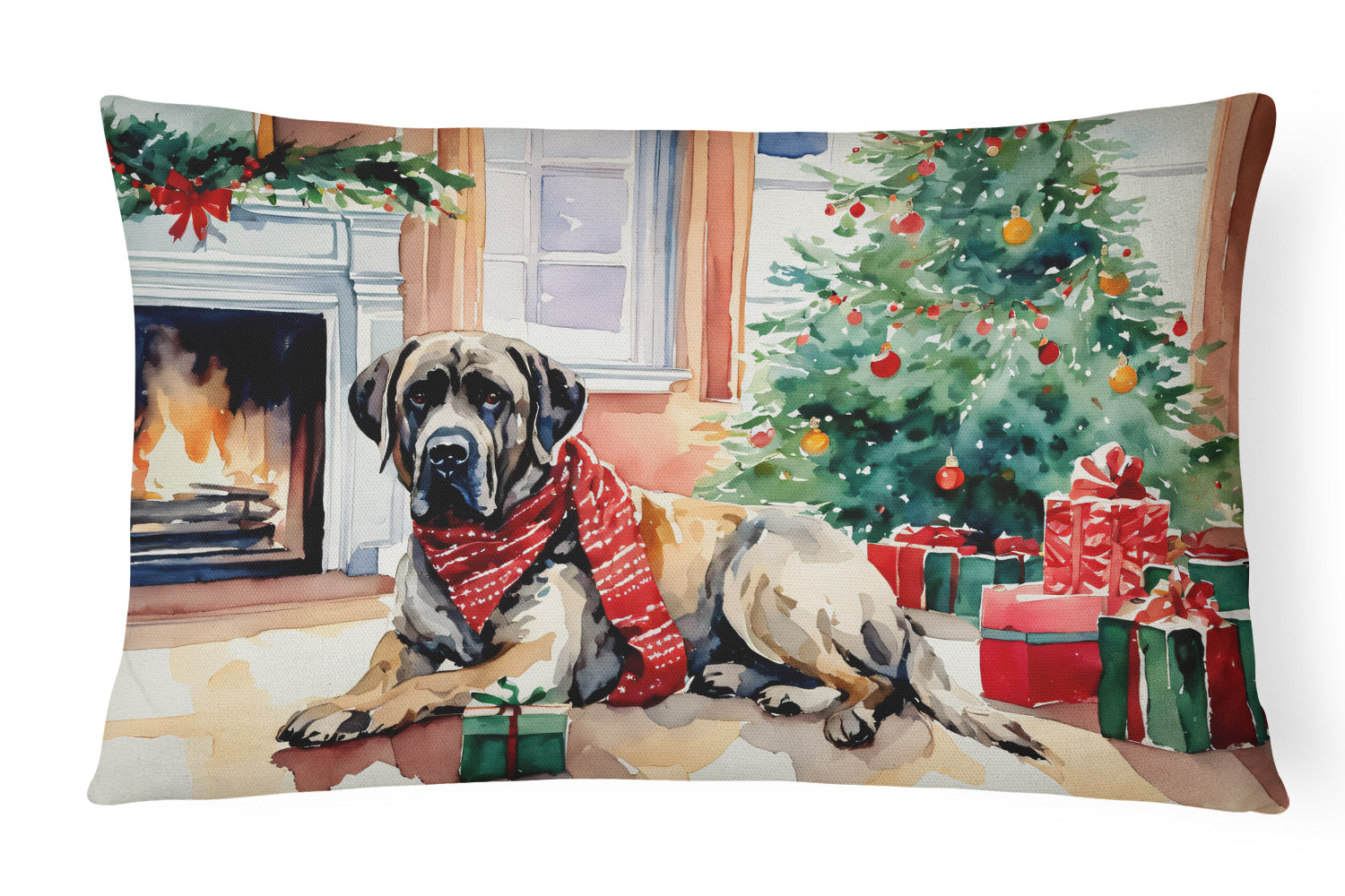 Buy this Mastiff Cozy Christmas Throw Pillow