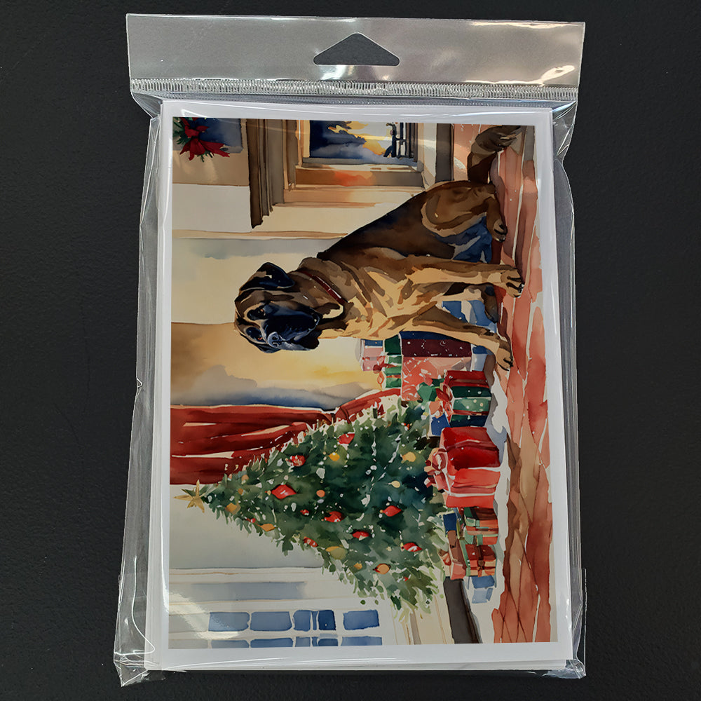 Mastiff Cozy Christmas Greeting Cards Pack of 8