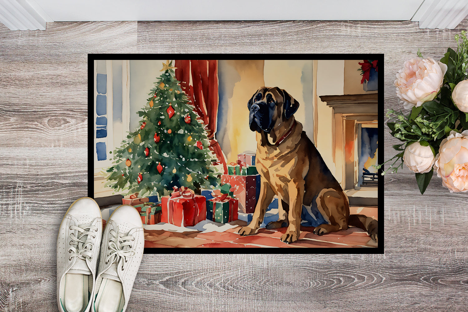 Mastiff Cozy Christmas Doormat