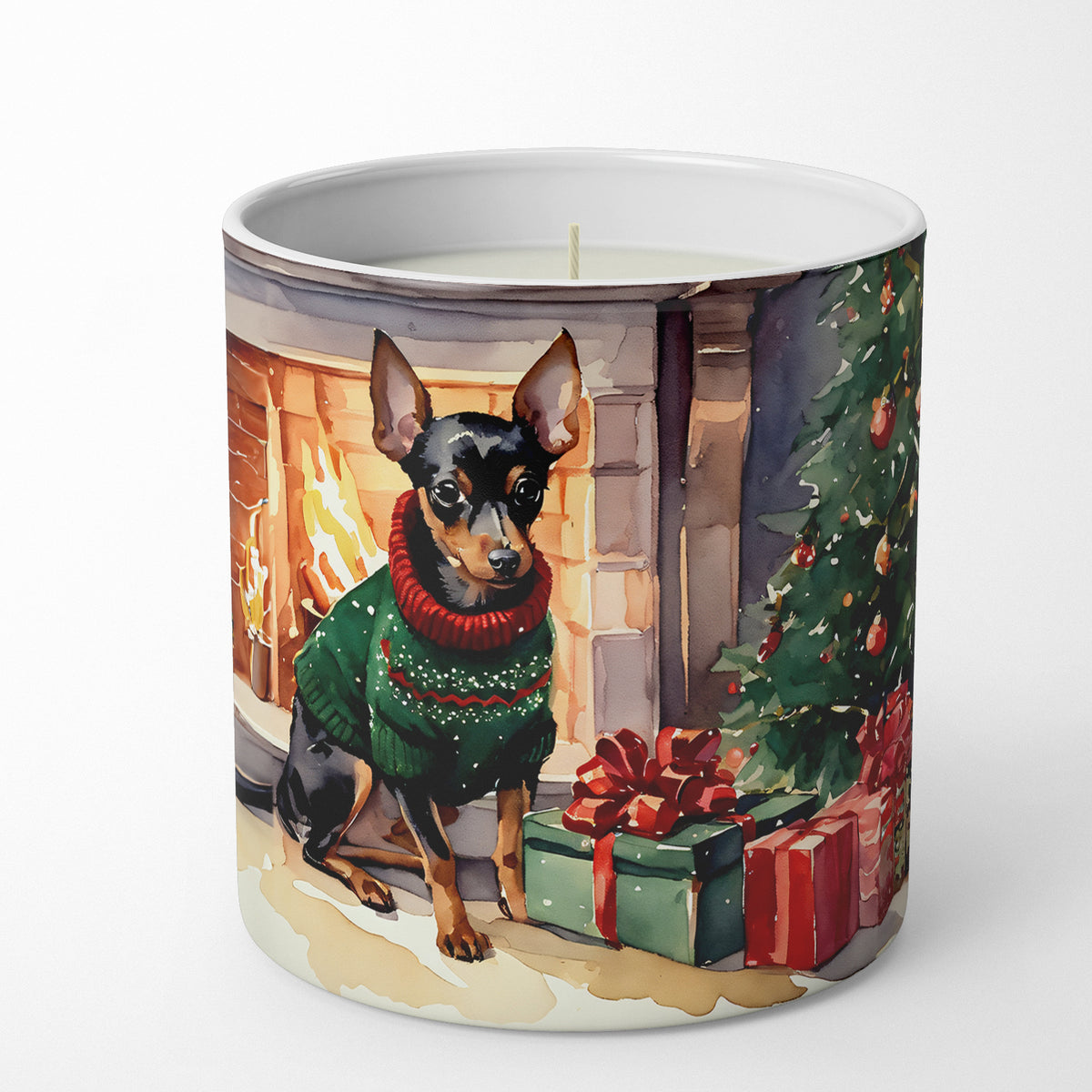 Buy this Miniature Pinscher Cozy Christmas Decorative Soy Candle