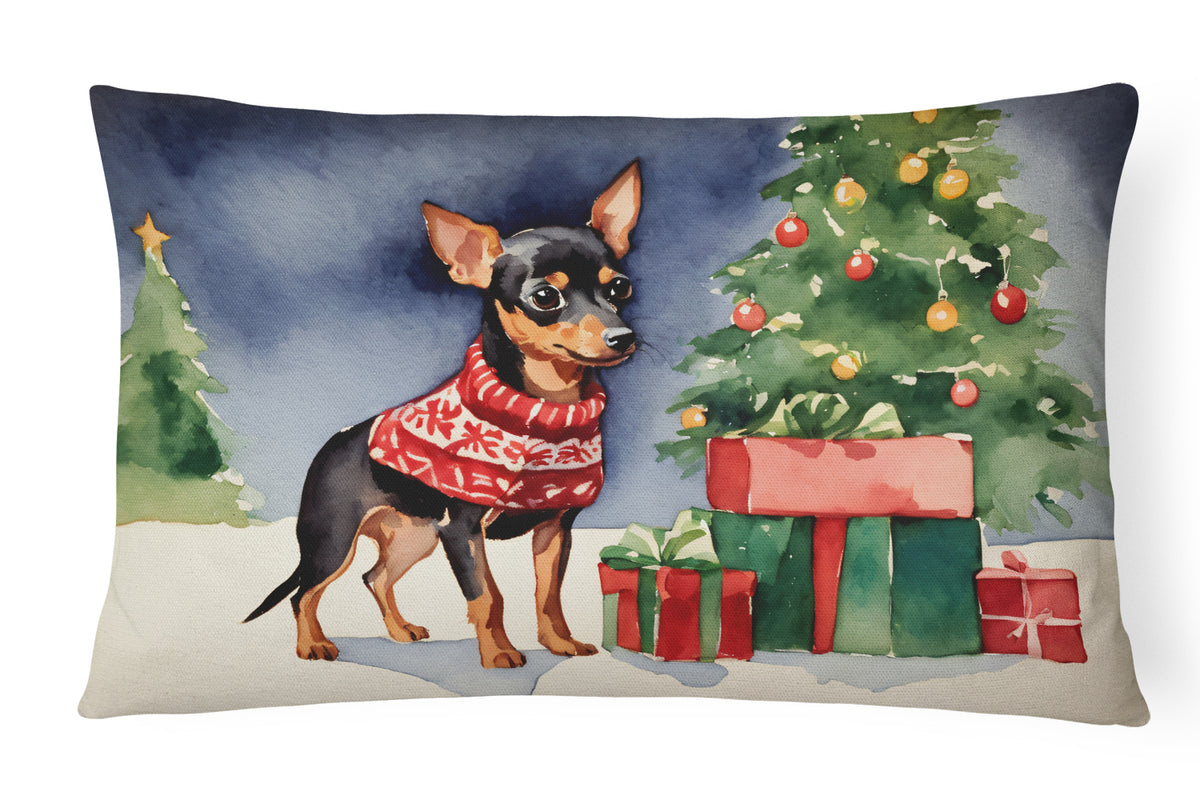 Buy this Miniature Pinscher Cozy Christmas Throw Pillow