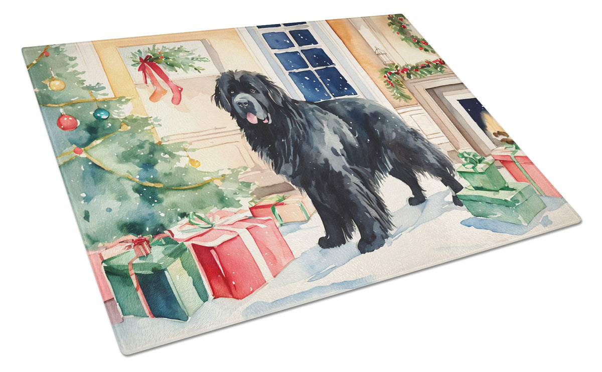 Buy this Newfoundland Cozy Christmas Glass Cutting Board Large