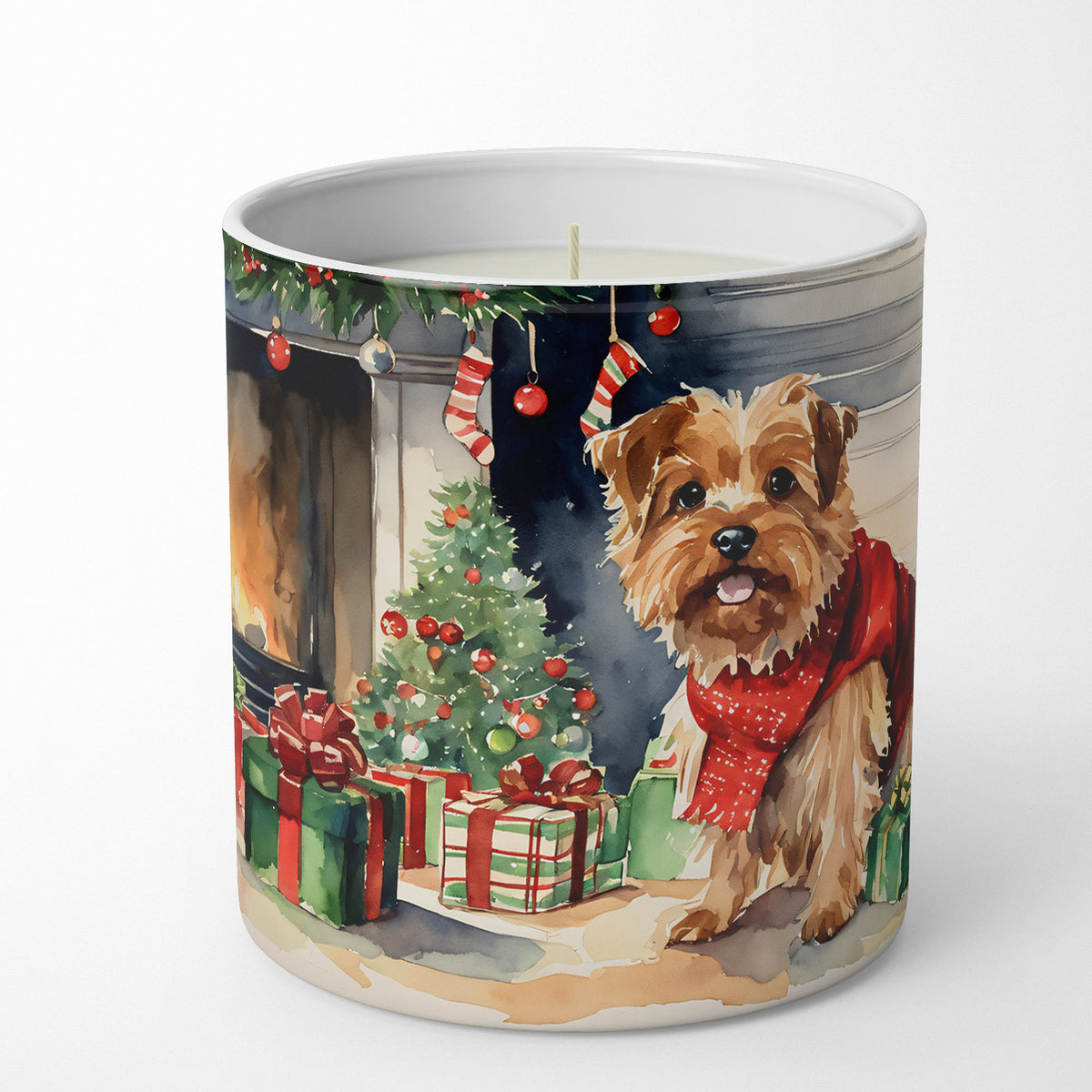 Buy this Norfolk Terrier Cozy Christmas Decorative Soy Candle