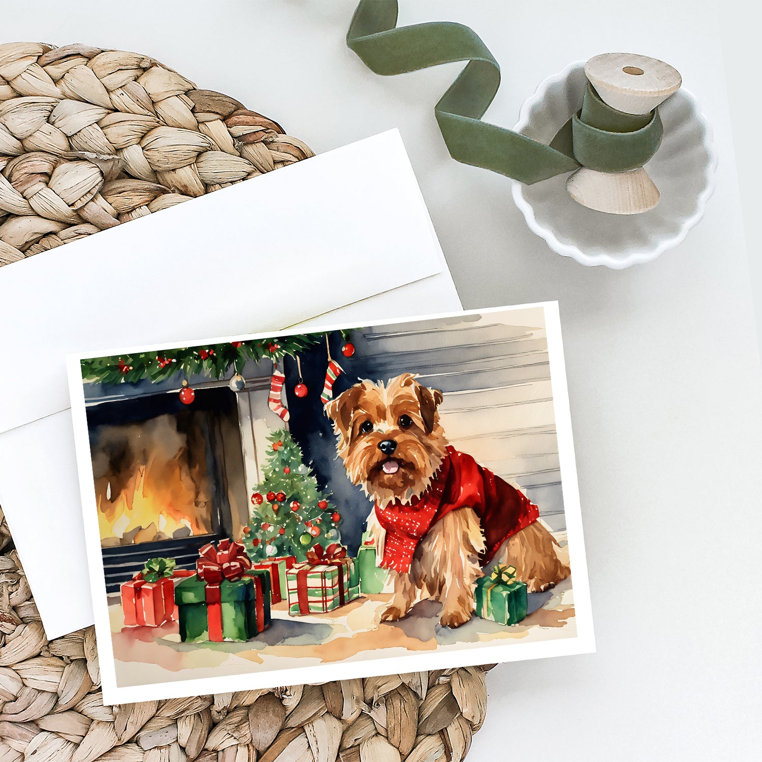 Buy this Norfolk Terrier Cozy Christmas Greeting Cards Pack of 8
