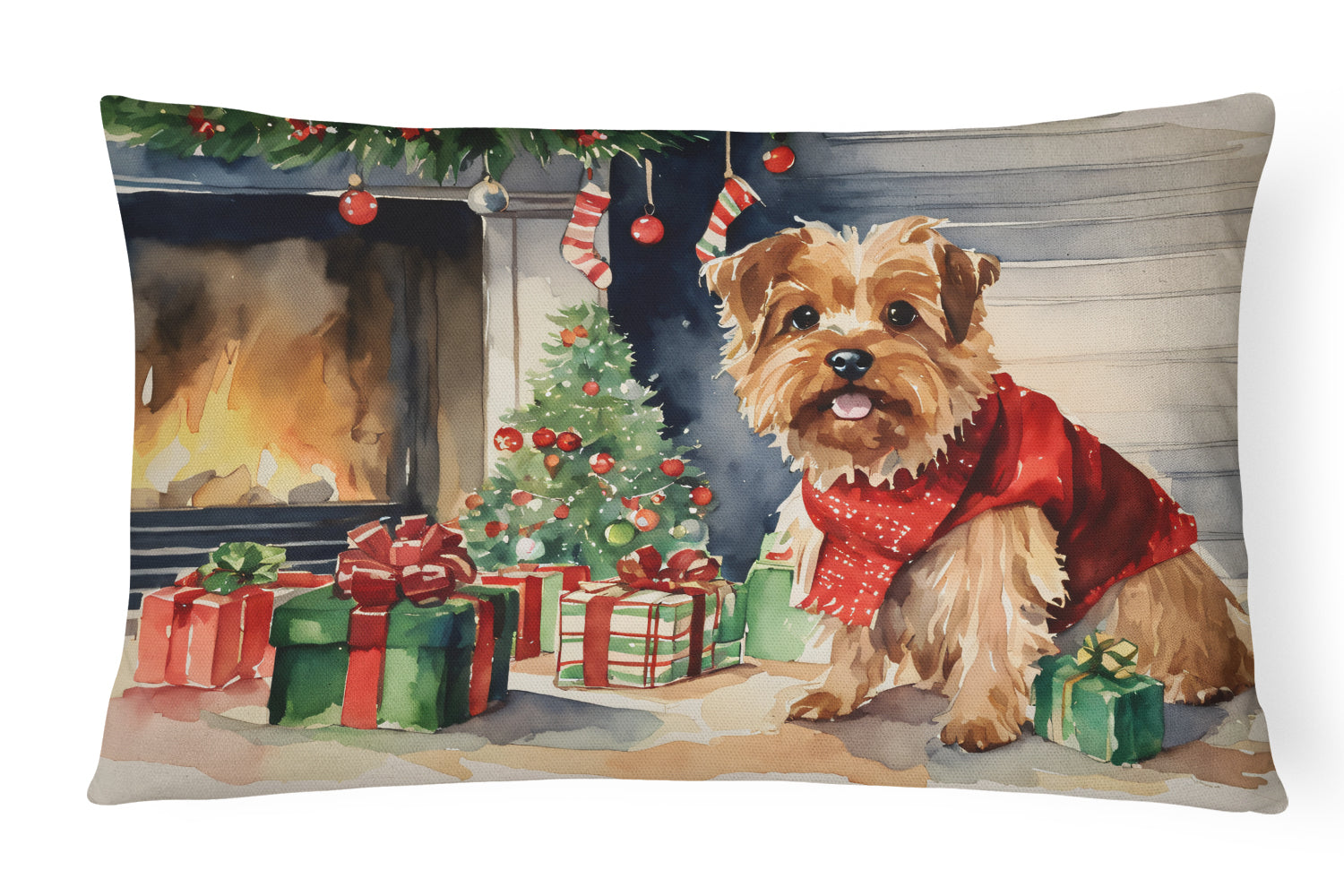 Buy this Norfolk Terrier Cozy Christmas Throw Pillow