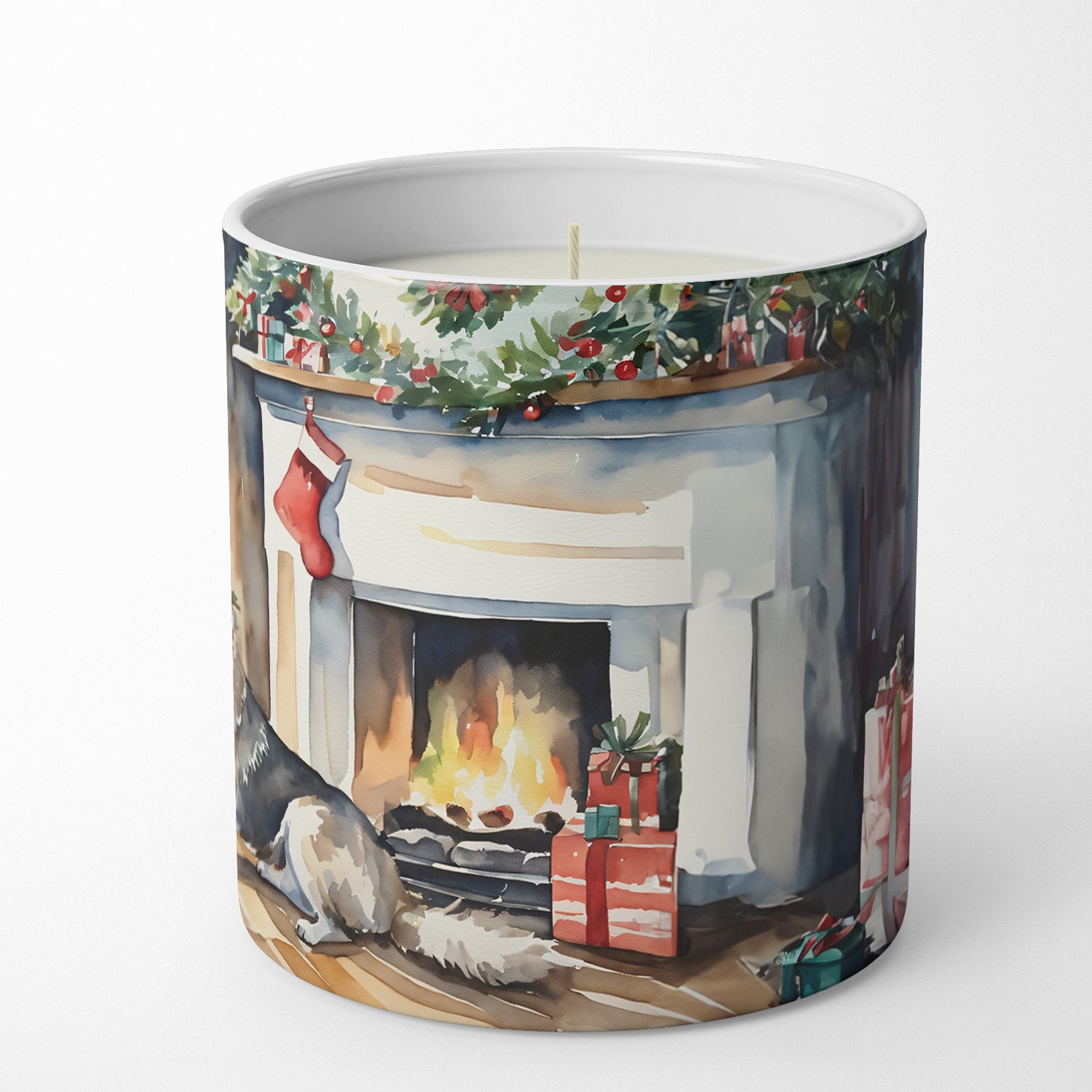 Norwegian Elkhound Cozy Christmas Decorative Soy Candle