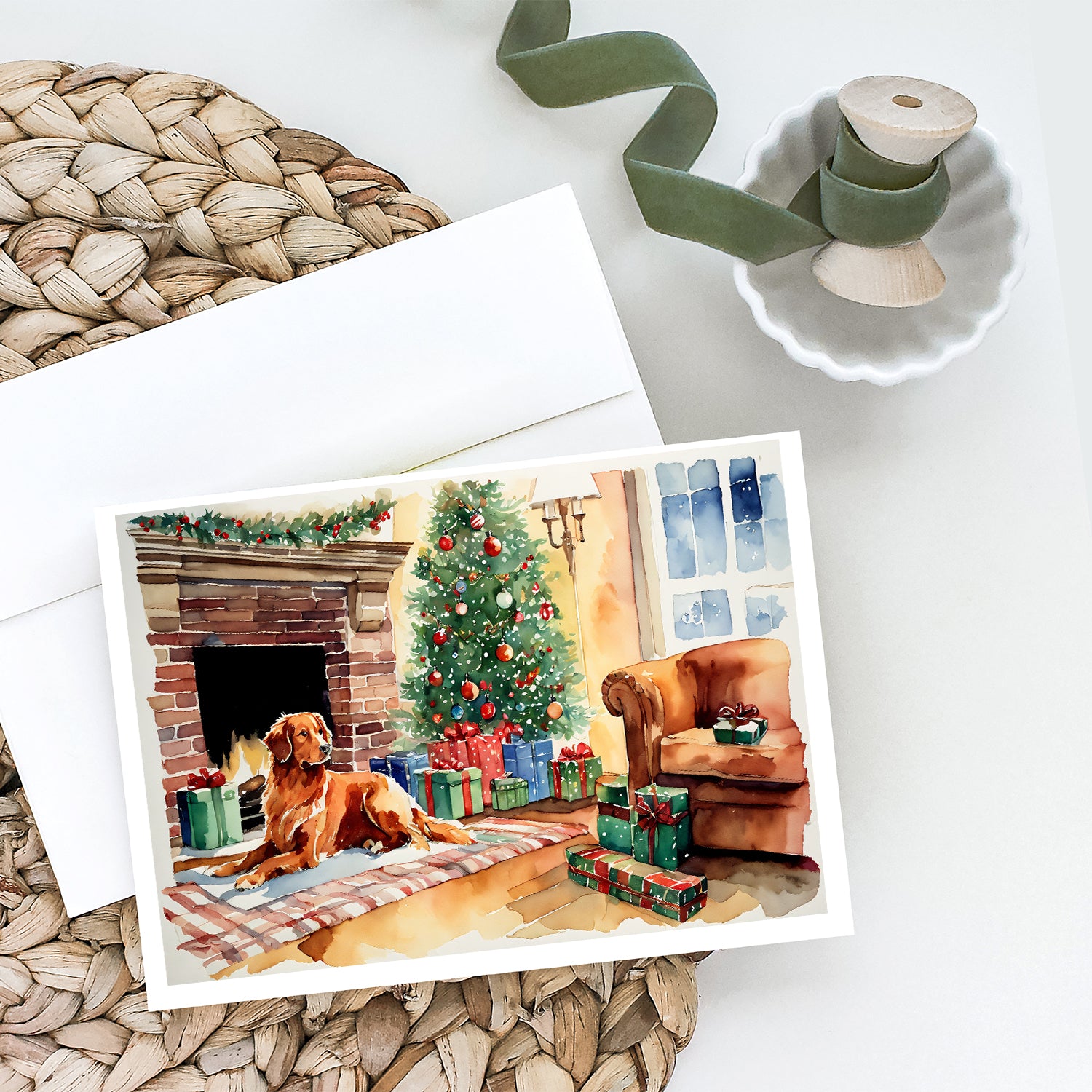 Buy this Nova Scotia Duck Tolling Retriever Cozy Christmas Greeting Cards Pack of 8