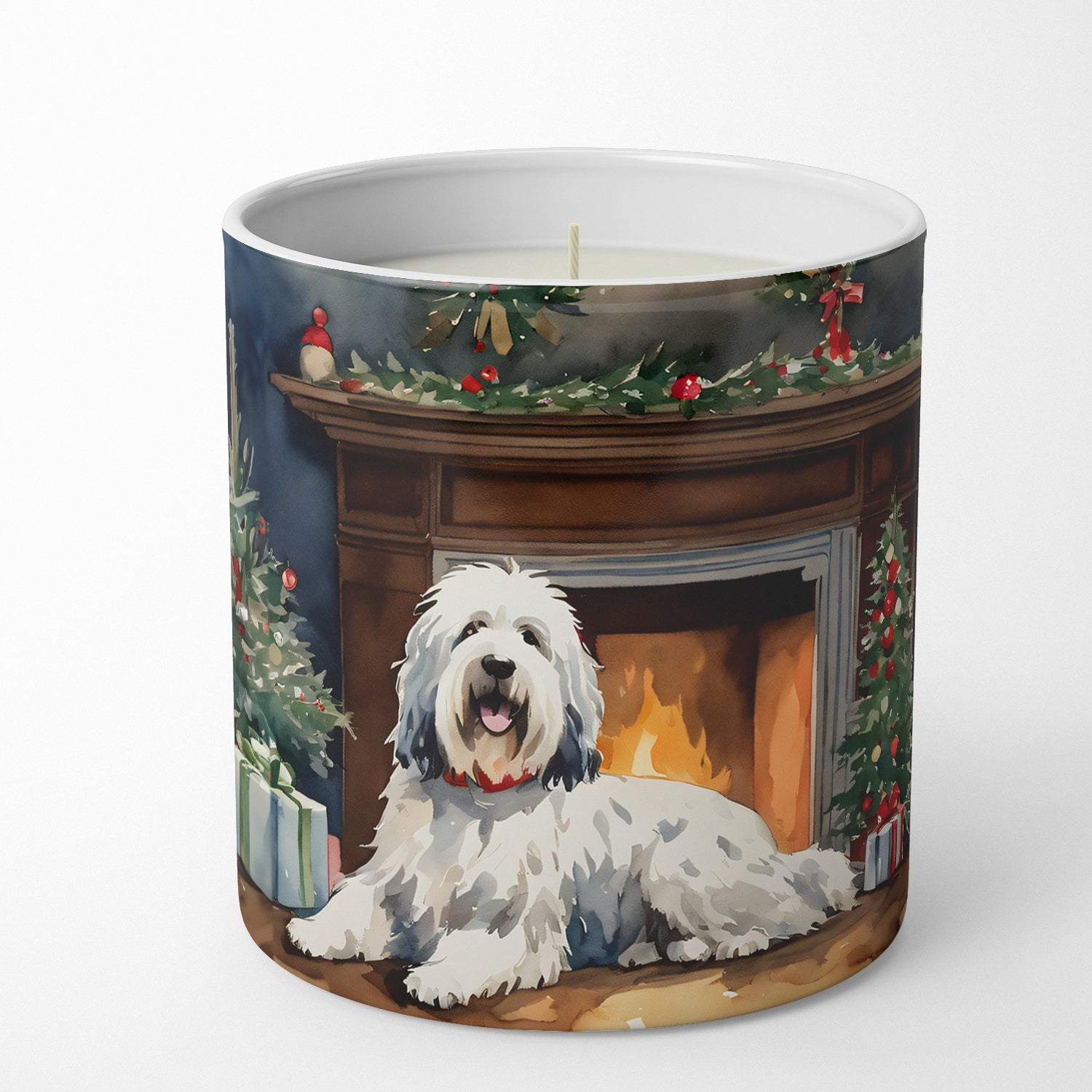 Buy this Old English Sheepdog Cozy Christmas Decorative Soy Candle