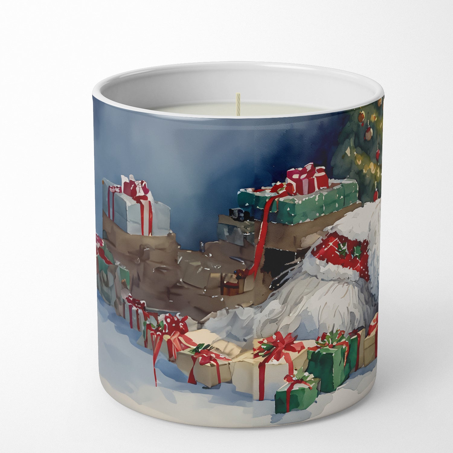 Old English Sheepdog Cozy Christmas Decorative Soy Candle