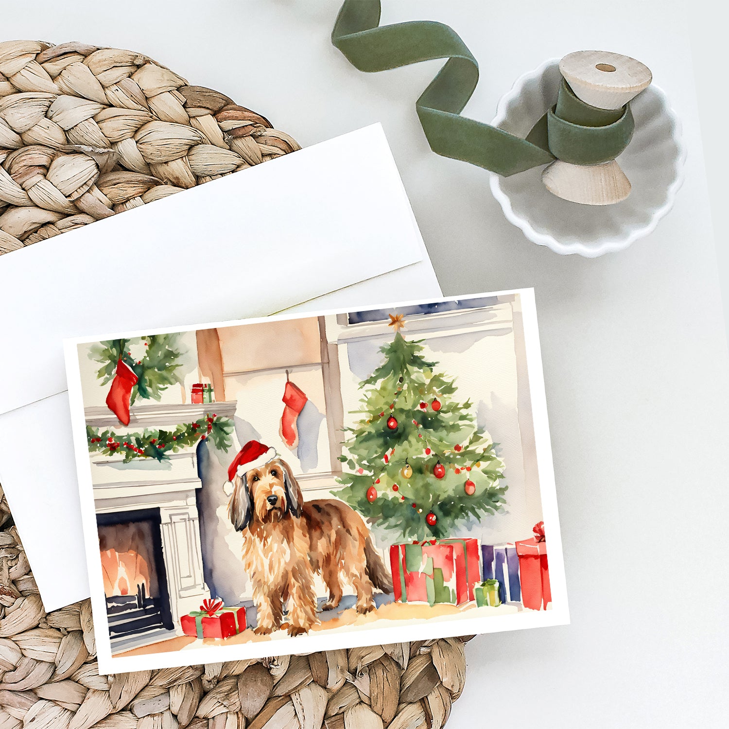 Buy this Otterhound Cozy Christmas Greeting Cards Pack of 8