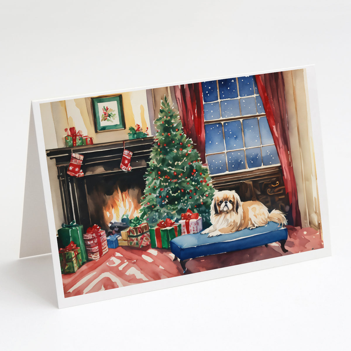 Buy this Pekingese Cozy Christmas Greeting Cards Pack of 8