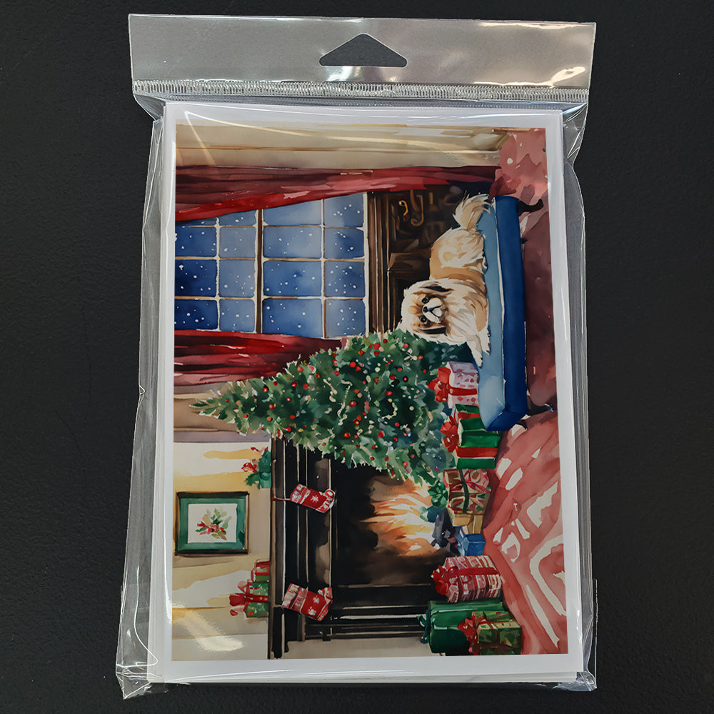 Pekingese Cozy Christmas Greeting Cards Pack of 8