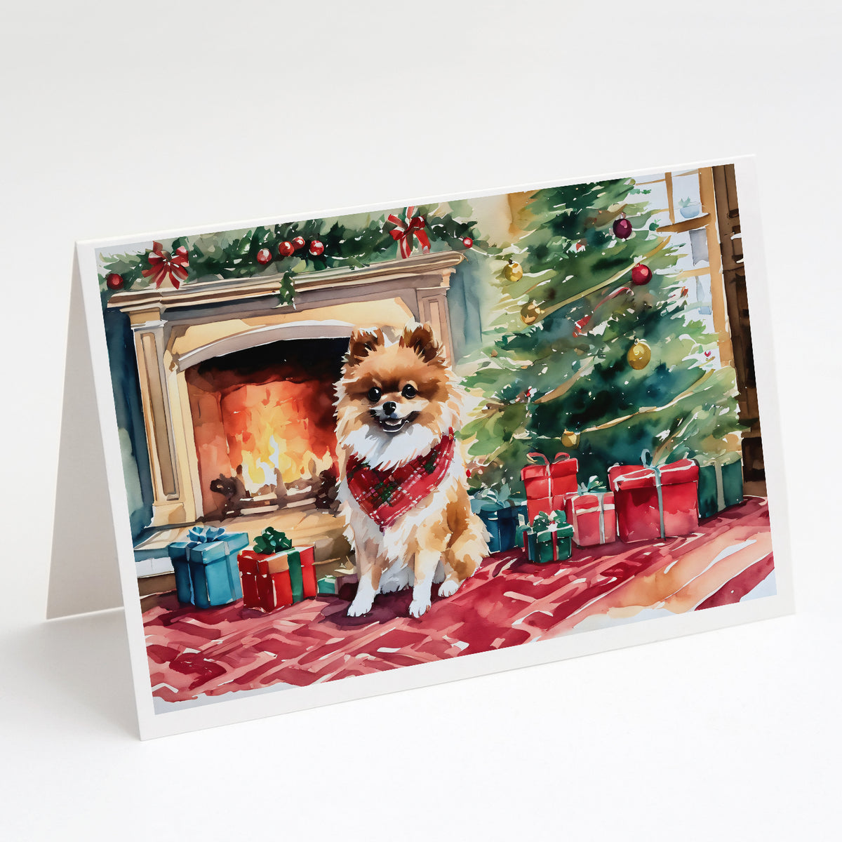 Buy this Pomeranian Cozy Christmas Greeting Cards Pack of 8