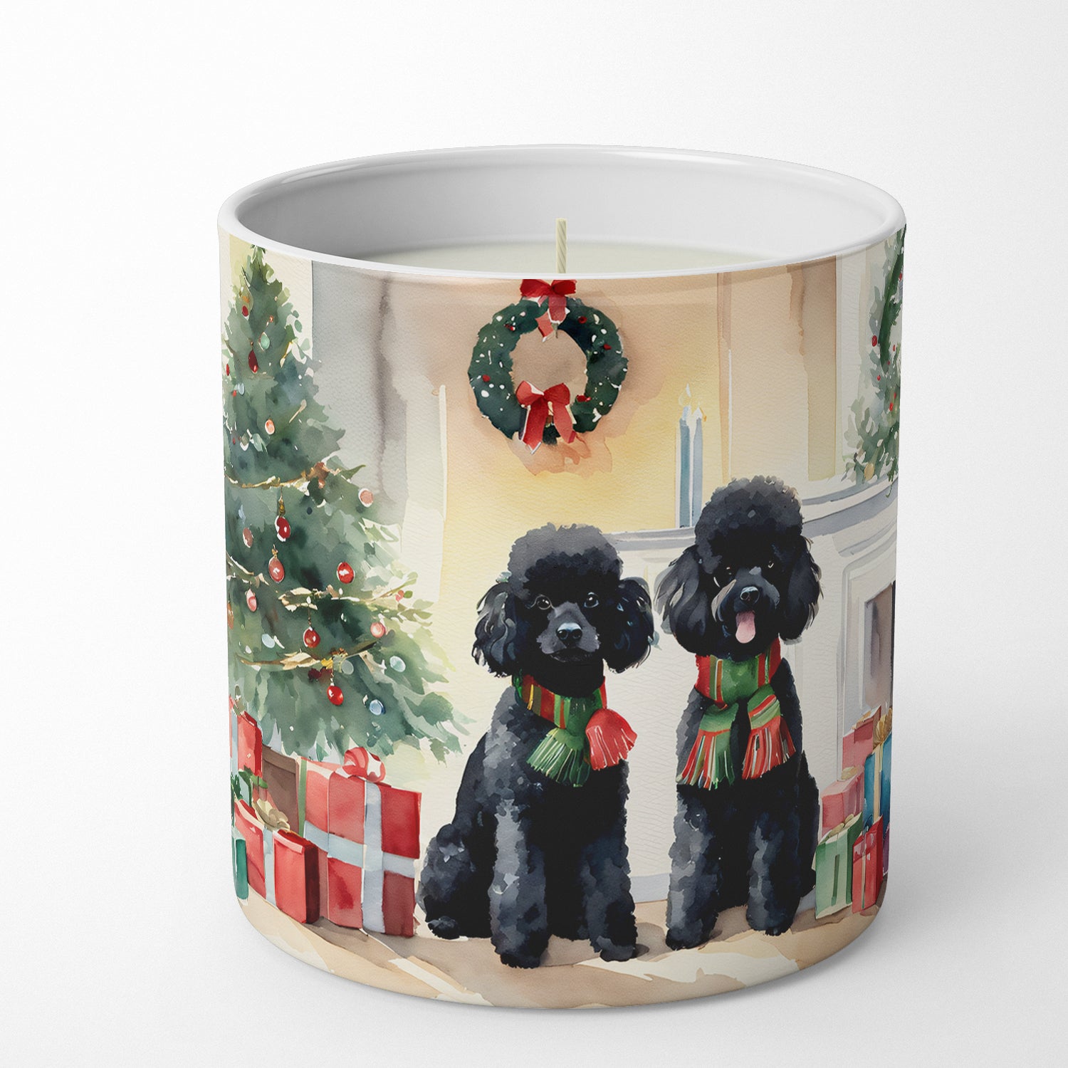 Buy this Poodle Cozy Christmas Decorative Soy Candle