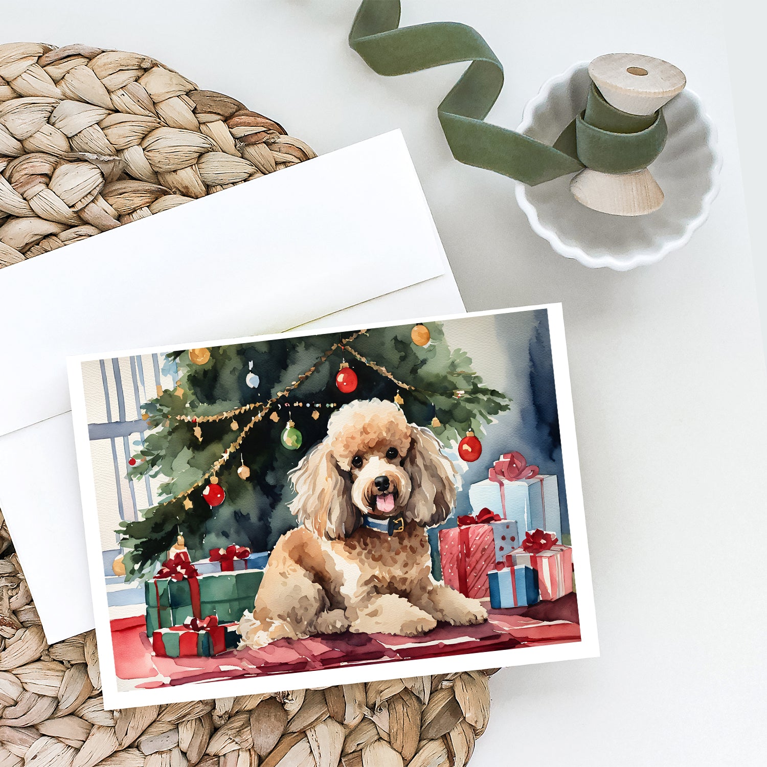 Buy this Poodle Cozy Christmas Greeting Cards Pack of 8