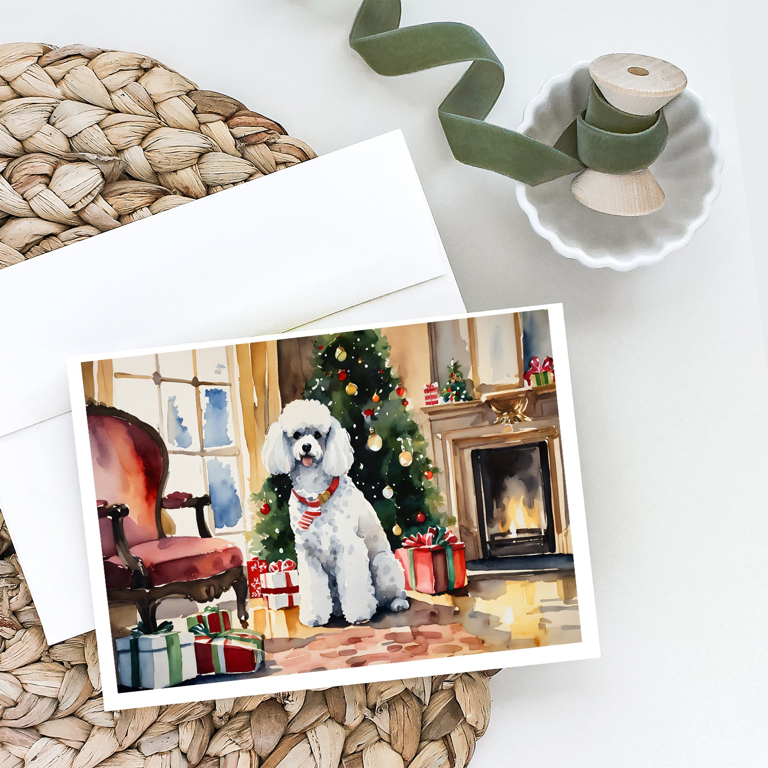 Buy this Poodle Cozy Christmas Greeting Cards Pack of 8