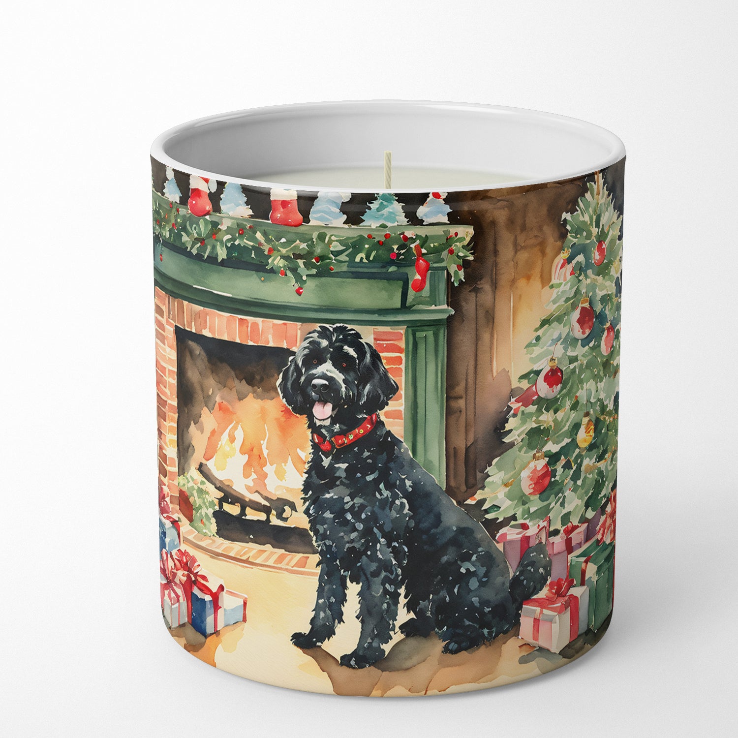 Buy this Portuguese Water Dog Cozy Christmas Decorative Soy Candle