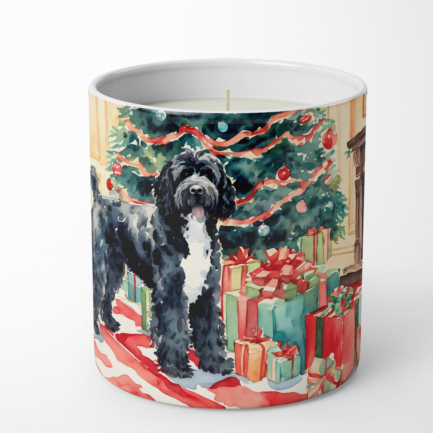 Portuguese Water Dog Cozy Christmas Decorative Soy Candle