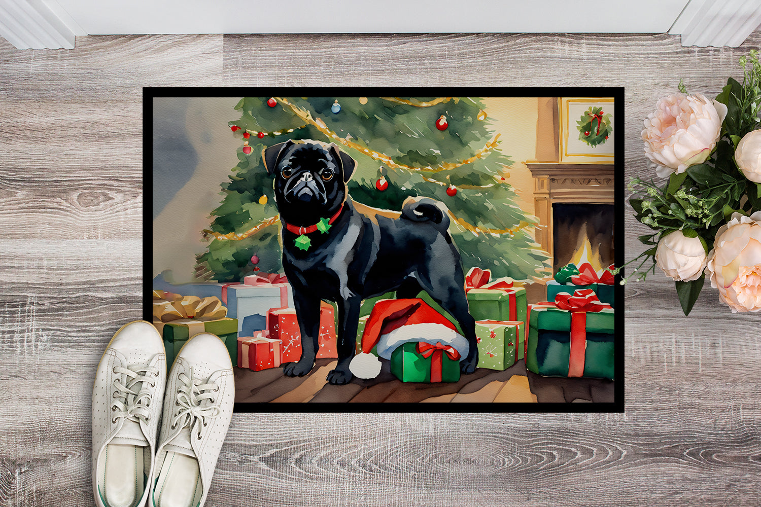 Buy this Pug Cozy Christmas Doormat