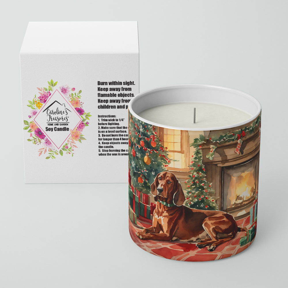 Redbone Coonhound Cozy Christmas Decorative Soy Candle