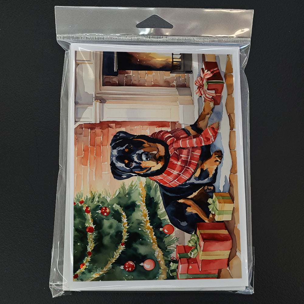 Rottweiler Cozy Christmas Greeting Cards Pack of 8
