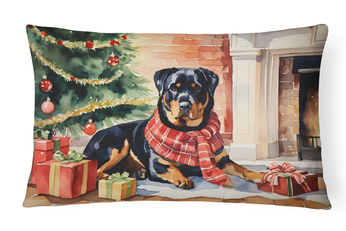 Buy this Rottweiler Cozy Christmas Throw Pillow